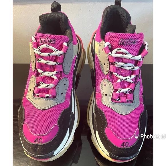 Balenciaga Triple 3 Pink Black Sneakers Women’s Shoes Size 40/10 Front L… - Picture 1 of 12